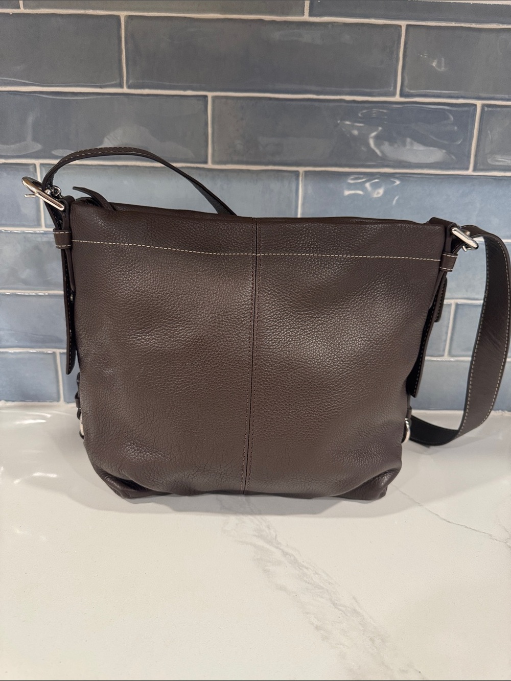 Coach style 15064 leather convertible hobo and duffle crossbody bag